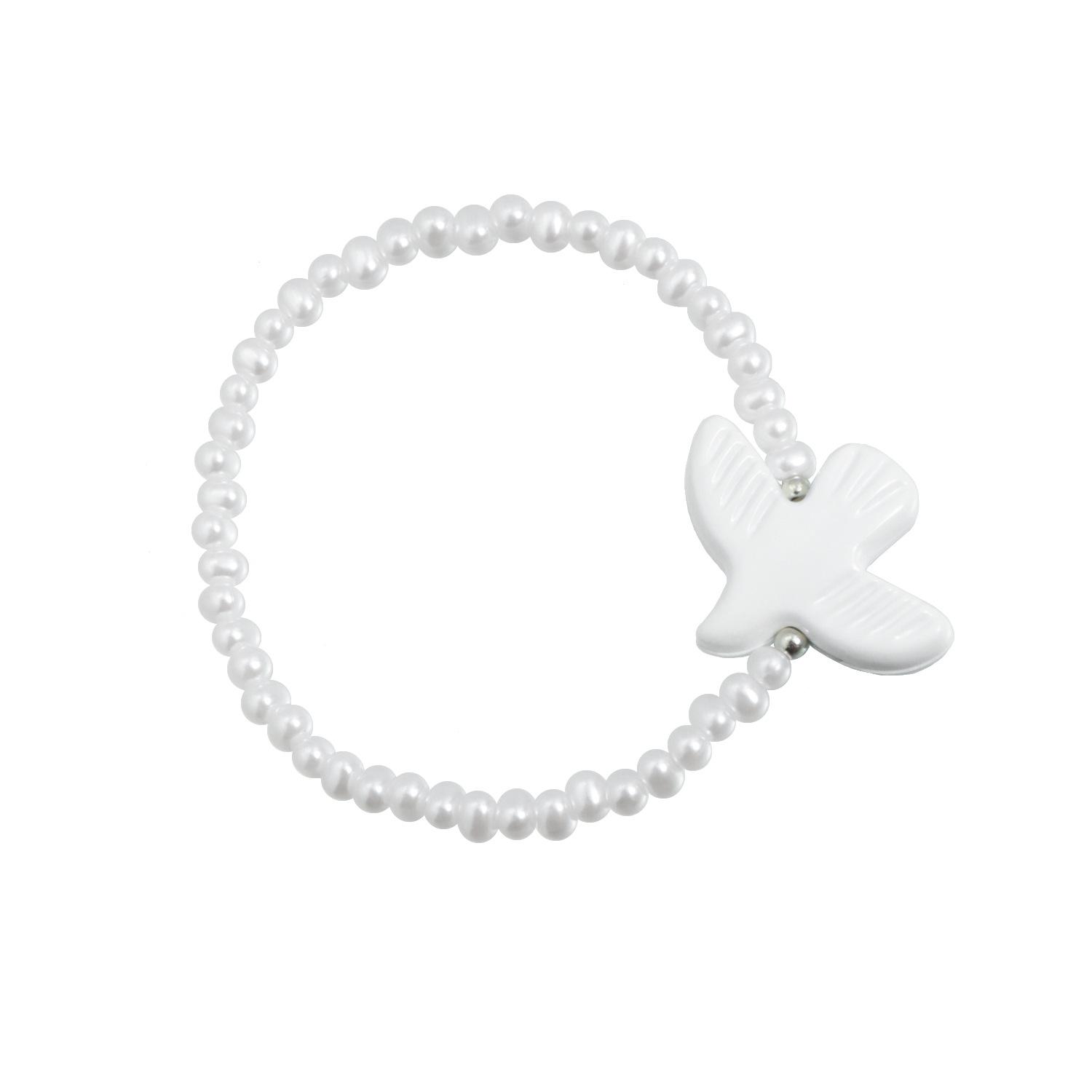 European and American jewelry pure white bird beaded fringed necklace women s ins natural fresh wind fashion crystal necklace