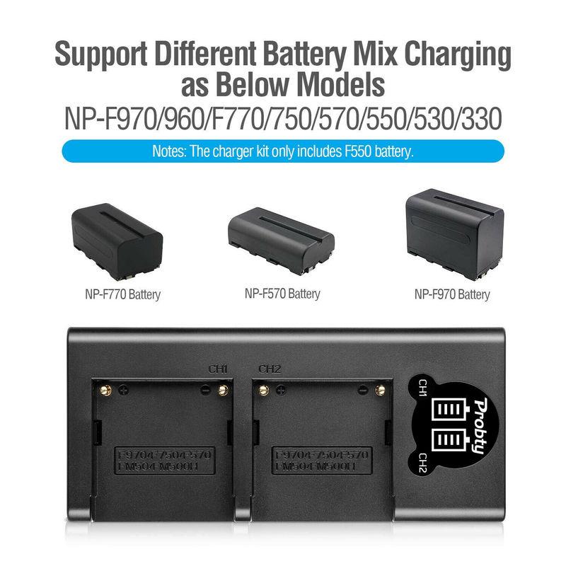 Akkuladegerät Für Sony NP F960 NP F970 NP-F960 NP-F750 Akku Zweikanal-LadegerätNP F770 NP F750 NP F550 F330 FM-500H