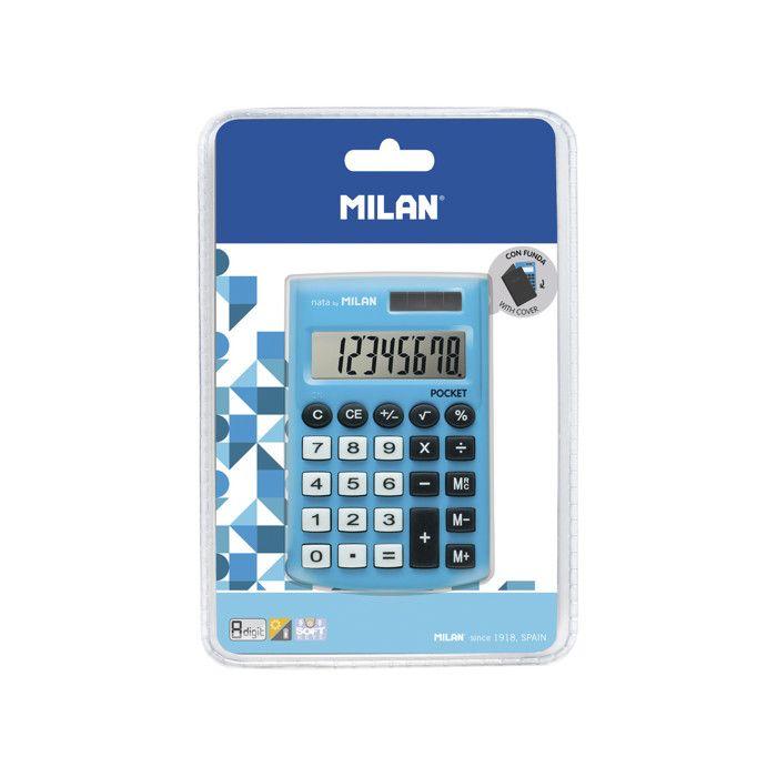 Blister Calculatrice Pocket Bleue 8 Chiffres Avec Étui