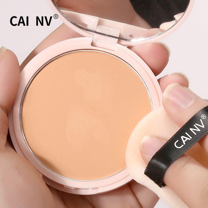 Wheat-Colored Tanning Powder Cake for Dark Skin: Bronze, Oil-Control, Setting, Ideal for Yellow-Black Skin Tone.