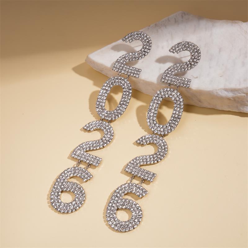 

Цифровые 2026 Серьги Серебряная Игла Очаровательный Подвеска на Ухо Легкая Роскошь Высококлассные Модные Нишевые Уникальные Серьги-подвески Для Женщин