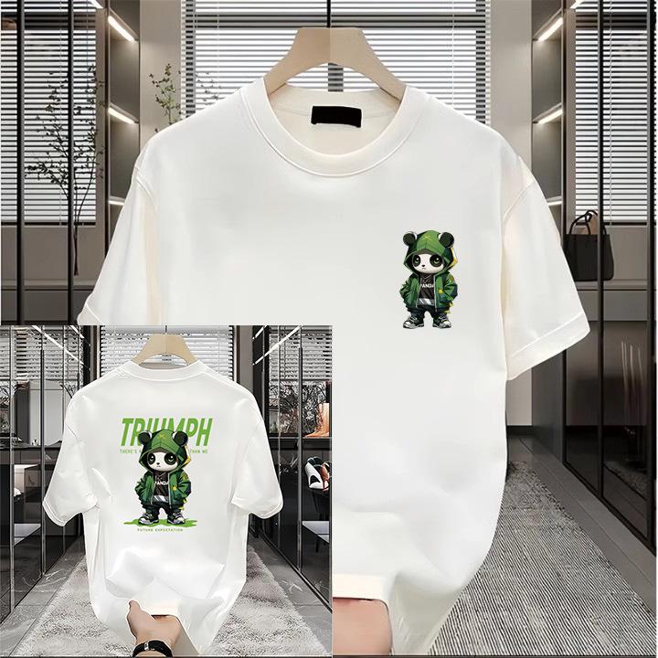 

2025 Досуговая мужская футболка премиум-класса с принтом, летняя, 100% хлопок, модный бренд, свободный топ-футболка S