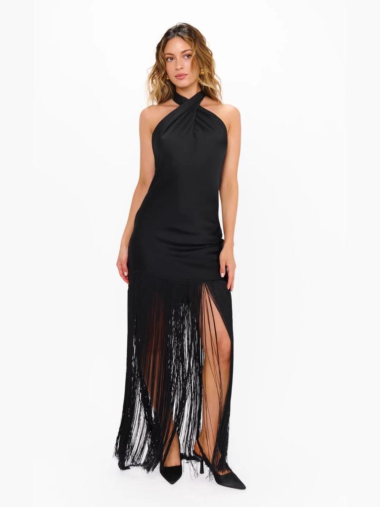 Abito con frange a halter europeo - Moda da donna sexy e comoda