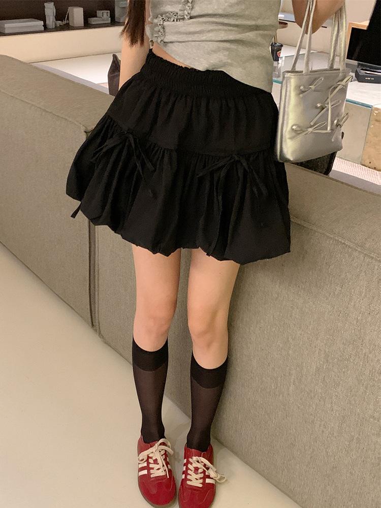 Spódnica midi A-line z wysokim stanem w kwiaty - Lato 2025 Damska wyszczuplająca puszysta