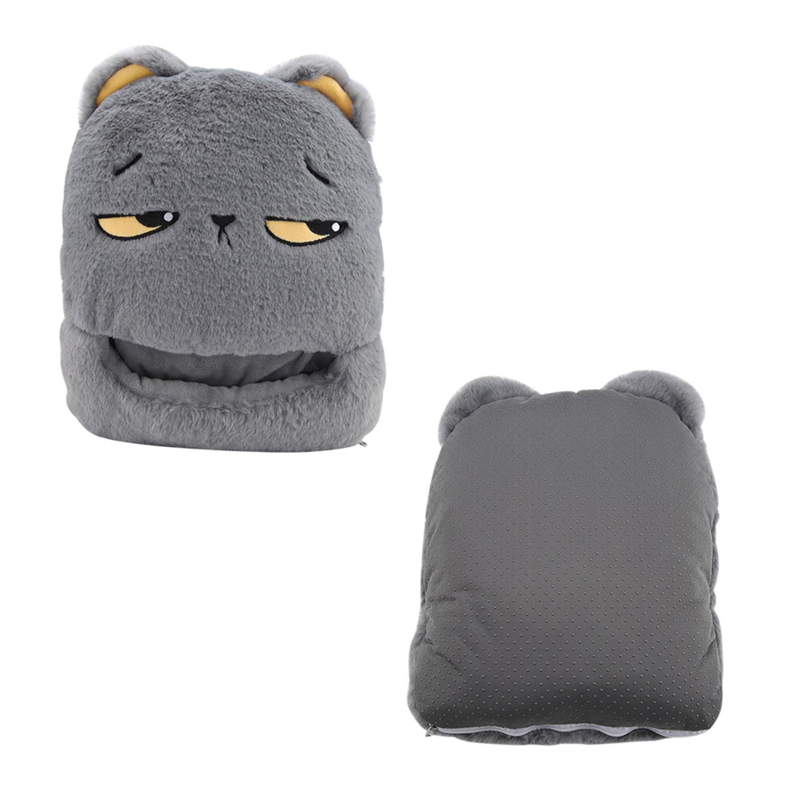 

USB Foot Warmer Fashionable Cartoon Electric Heating Slipper Shoe for Home Travel Gray