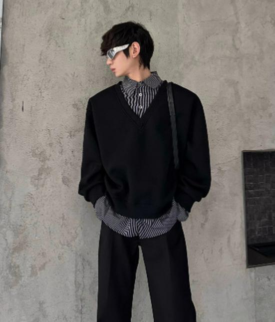 

Men s Trendy Retro Two-In-One Striped Color Block Hoodie XL чорний