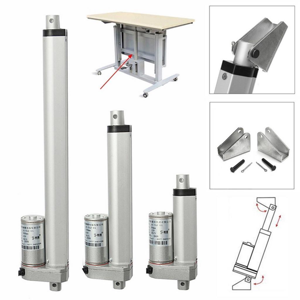 DC 12V 50/100/150/200/250mm 1500N IP54 Linear Motor Moving Distance Stroke Max Linear Actuator