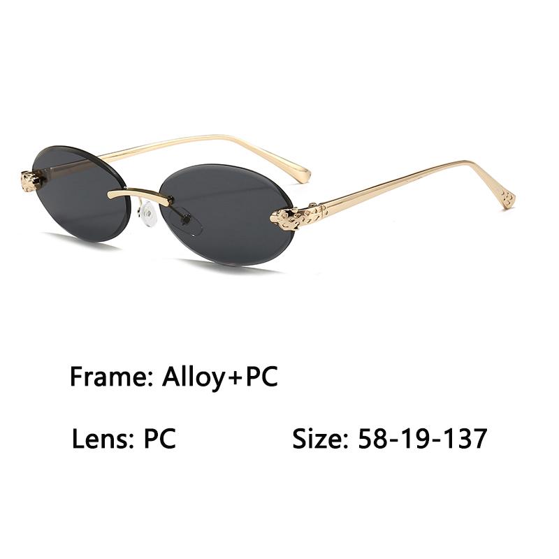 Xiaomi Women Rimless Oval Sunglasses UV400 Gold Alloy Temples Multi Color Retro Fashion Shades
