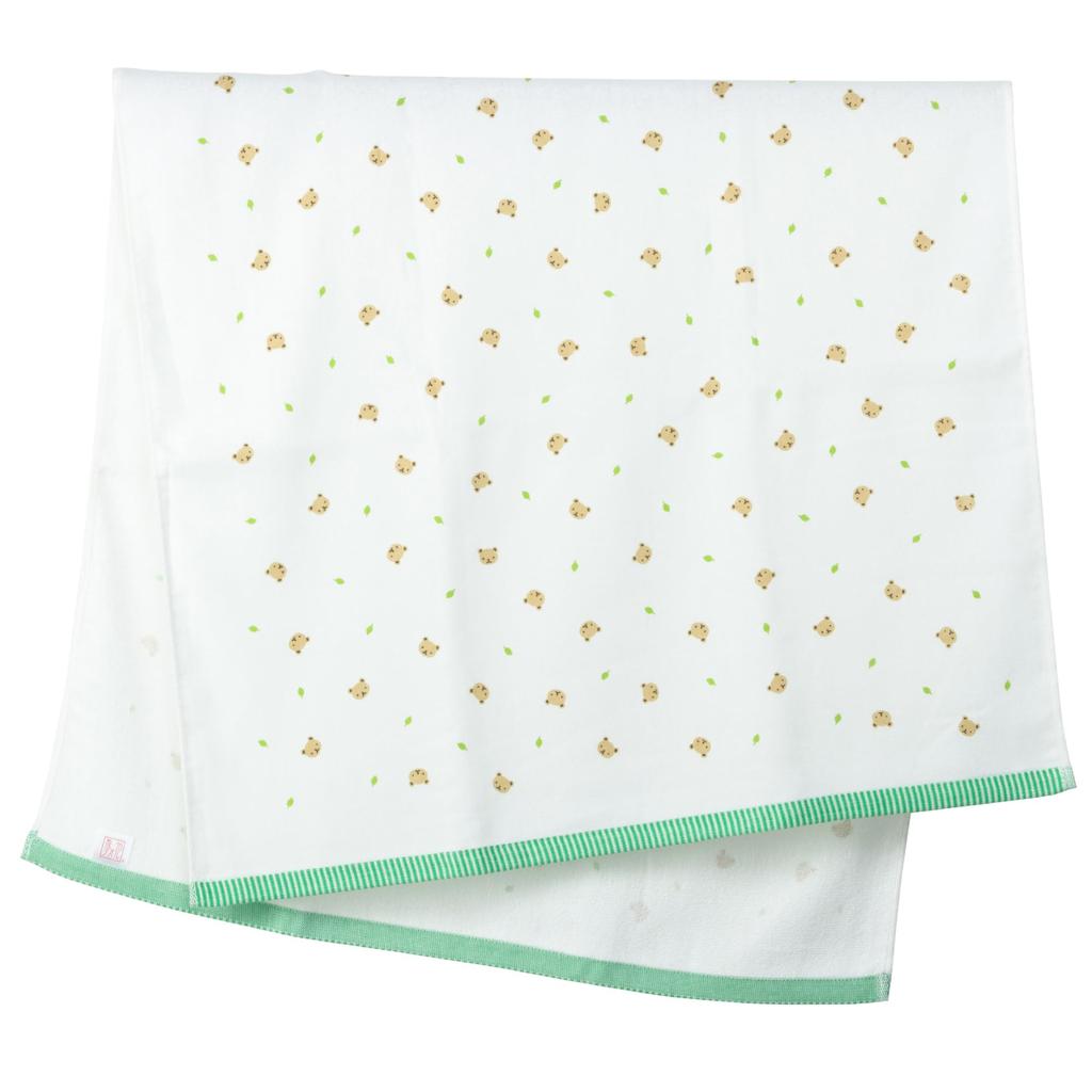 Nishikawa Bath Gauze Senshu Retro Animal Made in TT19002005 Towel, 60x120cm, Washable, & Pile, Thin, Quick-Drying, Lightweight, Print, Bear, Japan,