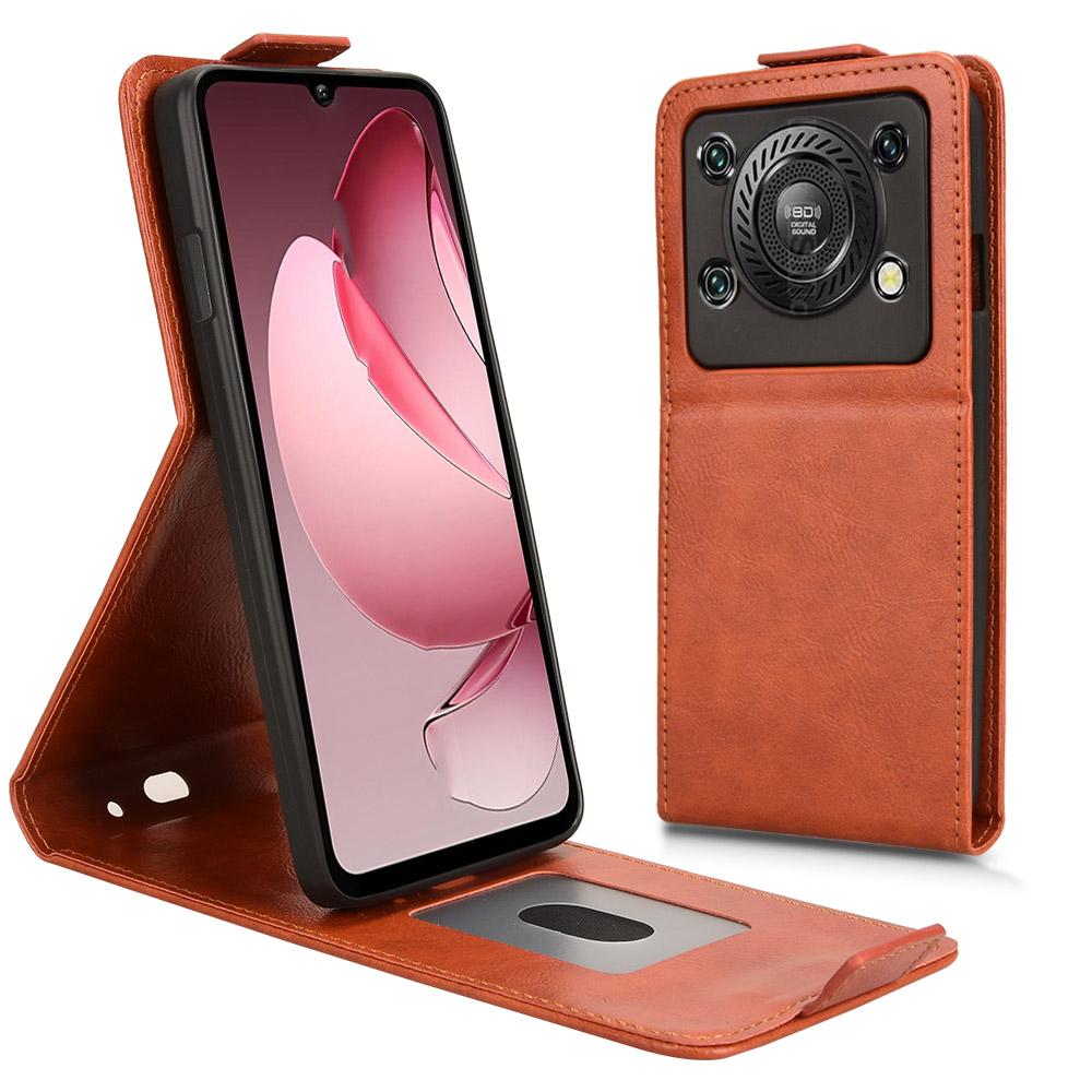 For Oukitel C60 Pro/C60 Stand Case Magnetic Clasp Vertical Flip Leather Phone Cover with Card Holder