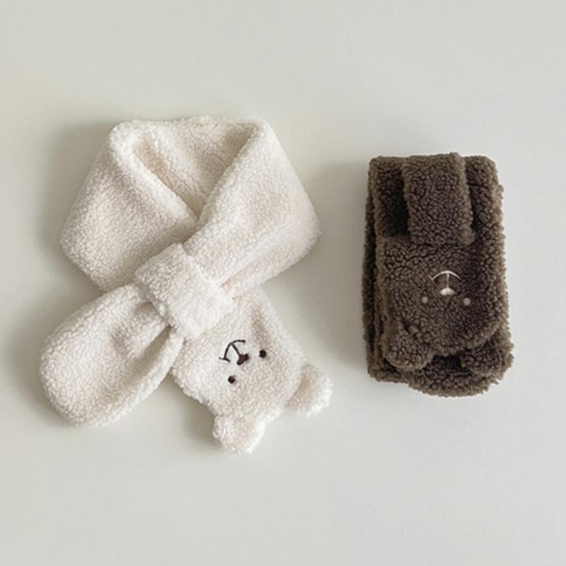 Cute Plush Baby Gloves Bear Embroidered Toddler Mittens Winter Thick Warm Cashmere Kids Full Finger Gloves