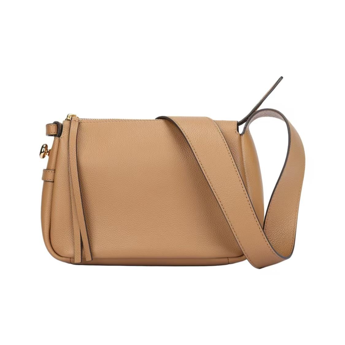 

Tory Burch Romy Zipper Closure Adjustable Shoulder Strap Mixed Material Tote Shoulder Bag Small Women Bags Tiramisu 176674-227 Basic Set (Bag+Dust Bag)
