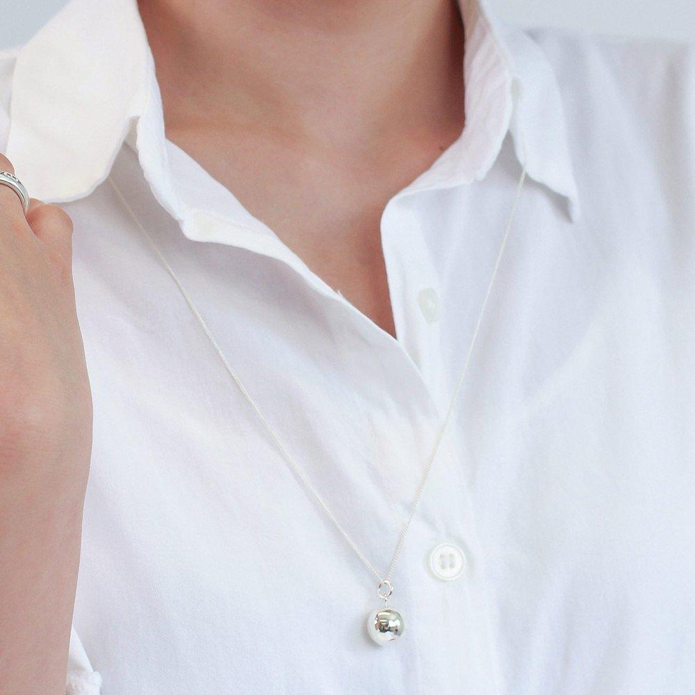 [Tandy] 92.5 Silver Volume Ball Pendant Long Chain 70 Necklace Tdn602