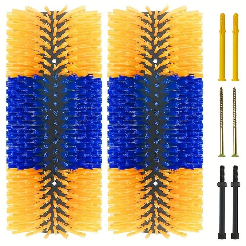 

Преміальна нейлонова щітка для подряпування худоби - Інструмент для масажу та догляду проти свербіння для корів, овець, коней тощо - Включає 4 гвинти