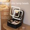 Smart LED Cosmetic Case with Mirror Cosmetic Bag Travel Makeup Bags for Women Fashion Portable Storage Bag