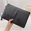 Portefeuille pochette en cuir souple grande capacité pour homme - Sac social décontracté professionnel gaufré