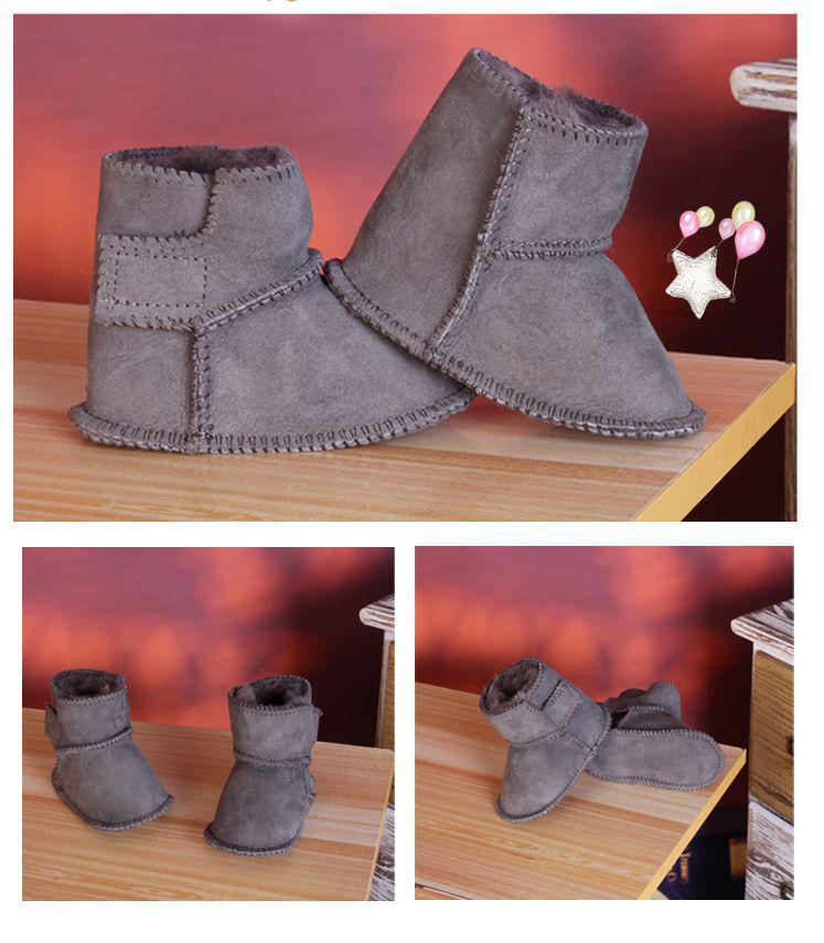 Soft Sole Sheepskin Fur Baby Shoes, Warm Cotton for Boys & Girls, 0-12 Months, Pre-Walker Winter Footwear