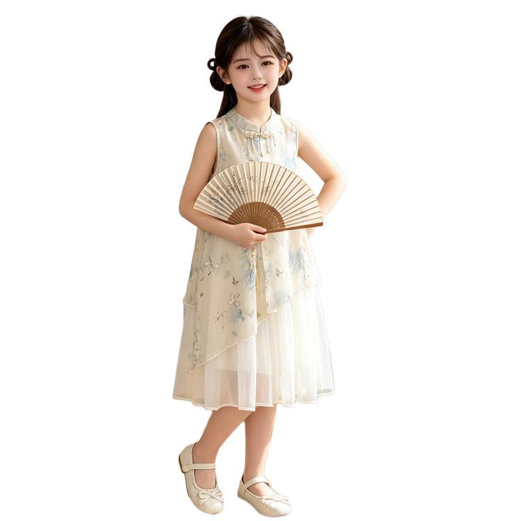 Stylish Chinese Sleeveless Summer Princess Dress for Girls 2026