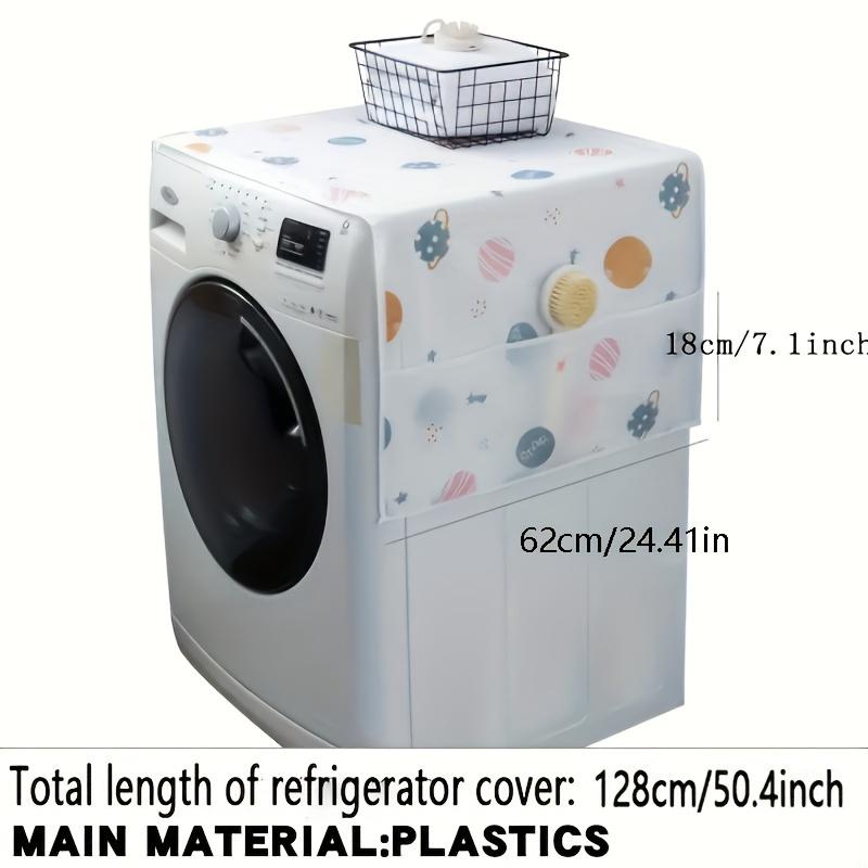 Versatile Fridge Dust Cover with Pockets - Made from Durable PET Fabric, 50"x20"-Perfect for Modern Home & Kitchen Organization