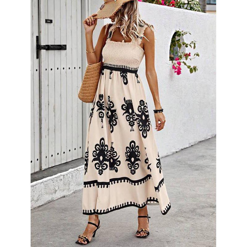 

2025 Women s Holiday Printed Front Cross Dress Color L