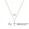 18K Gold-Plated Women's Stainless Steel Cross Necklace with CZ Zirconia