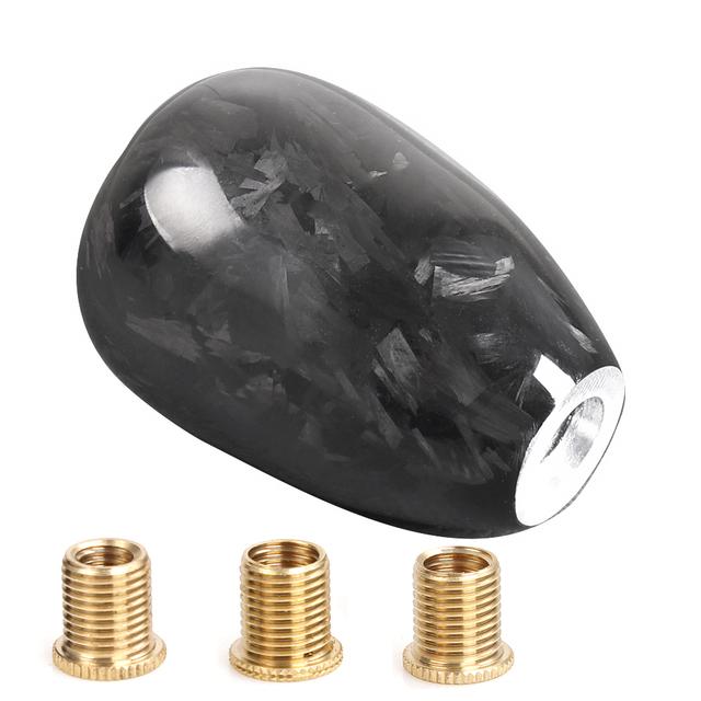 RASTP-Car Gear Shift Knob Forged Pattern Carbon Fiber Manual Transmission Shift Head for Most Car Decorations  Accessories