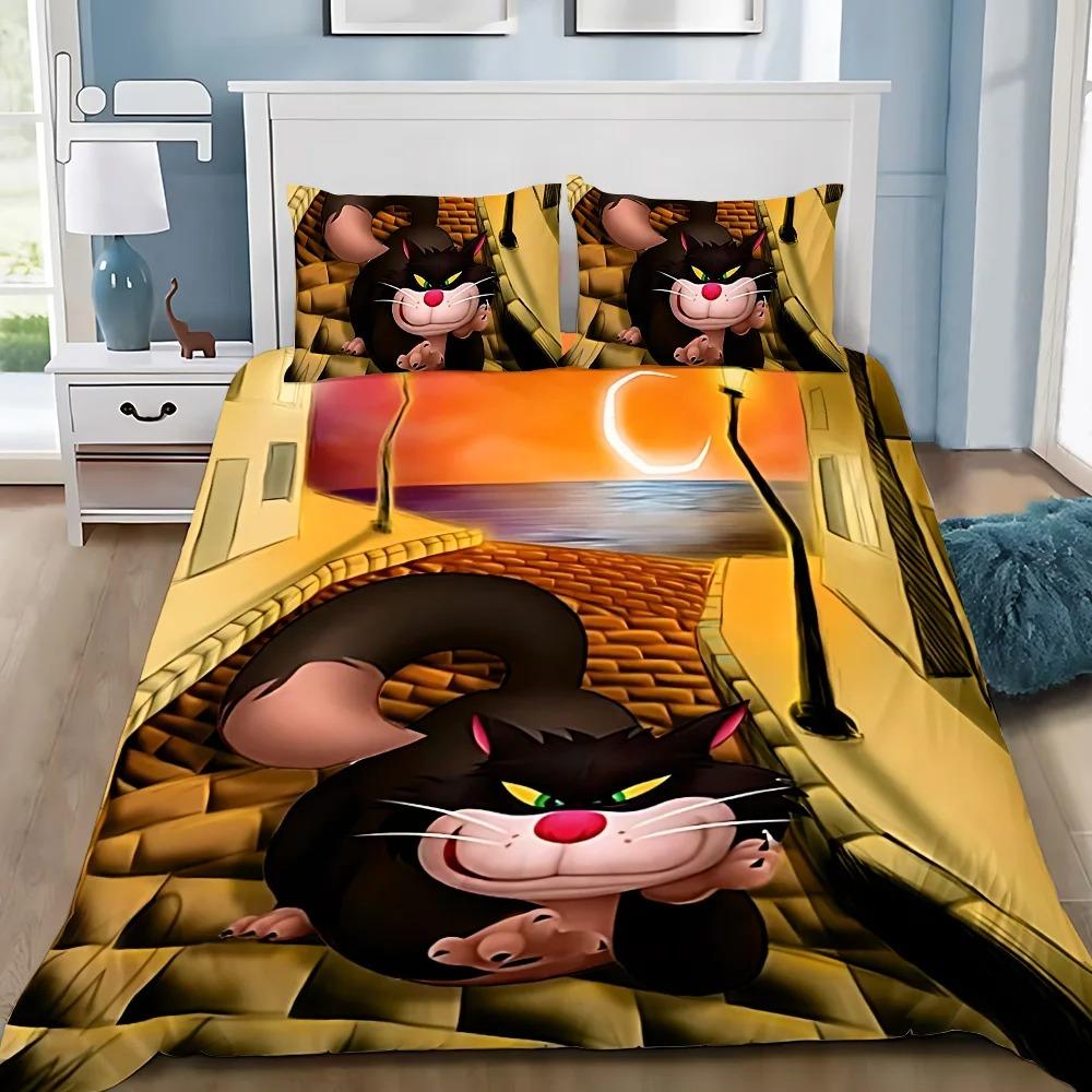 Bettbezug Kissenbezug Bettwäsche-Set Niedliche Lucifer Katze Erwachsener Junge Mädchen Schlafzimmer Dekoration Kinder Geschenk Einzel Doppel Große Größe