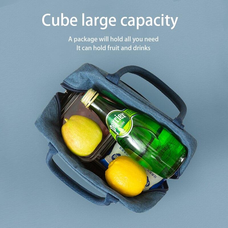 Izolovaná taška na oběd pro ženy a děti, chladicí taška, termotaška, přenosný chladicí blok, plátěná taška, nádoba na jídlo, tašky na jídlo na piknik