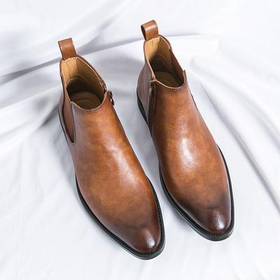 Mode Lässig Leder Chelsea Stiefel Herren Komfort Freizeit Spaziergang Kleid Stiefel Männer Business Schuhe Elegante Büro Männlichen Stiefeletten