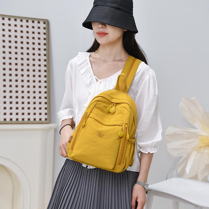 Women's Small Nylon Backpack Lightweight Waterproof Daypack with Front Pocket for Travel Daily Use