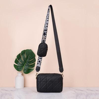Quilted Detail Square Bag With Coin Purse