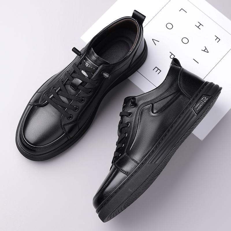 Fashion Casual Leather Men's Sneakers Lightweight Comfortable Walking Shoes for Everyday Wear Skateboard Footwear Male Tenis Masculino
