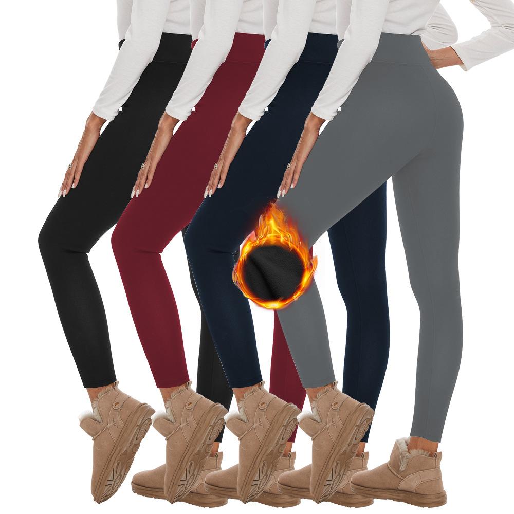 Women's Thermal High-Waisted Casual Sports Leggings with Pockets for Autumn/Winter