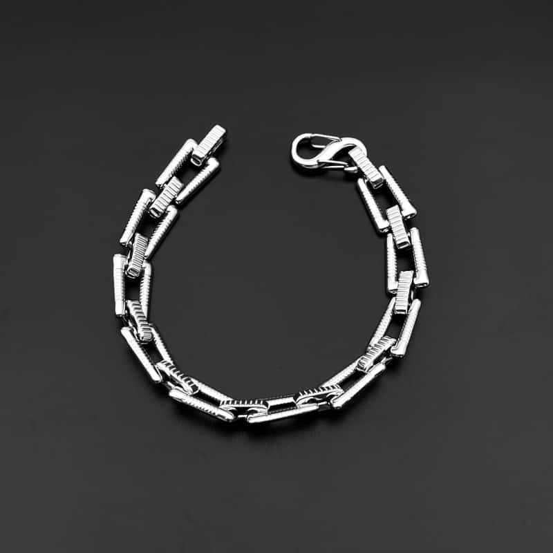 Titanium Steel Bracelet Stainless Steel European Pattern Texture Bracelet Unisex Irregular Retro Personalized Bangle