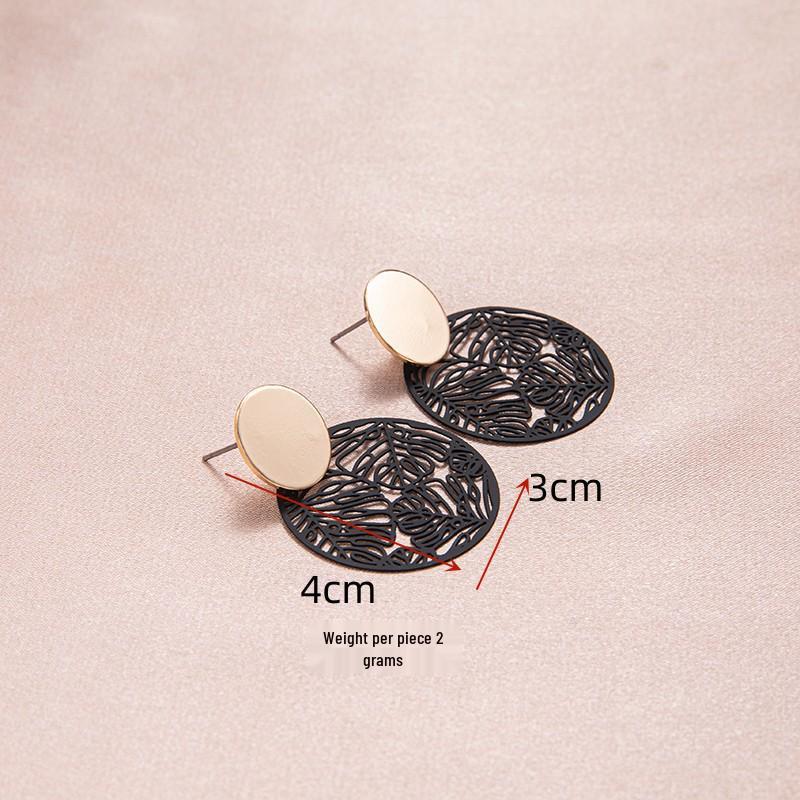 European Geometric Round Earrings: Stylish High-End Design for Women