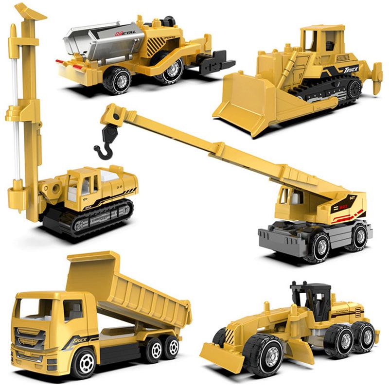 

Crane Truck Car Set Parking Lot Toys Alloy Engineering Vehicle Tractor Excavator Boy Construction For Children Birthday Gift