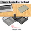 Under Desk Organizer with 360° Swivel, Clamp-On No Drill tallation, Sturdy Mesh Storage Drawer for Home Office, Pencils, Art Supplies and More
