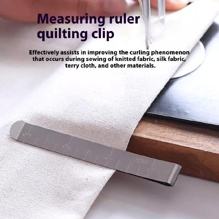 20Pcs Fabric Sewing Clips Metal Hemming Clip with 3Inch Measuring Scale for Hemming Quilting Sewing Craft Project