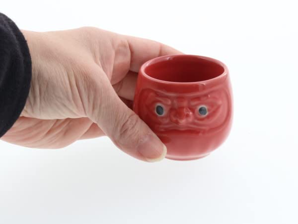 Tableware East Sake Lucky Mino Red Cup, Daruma, Charm, Ware,