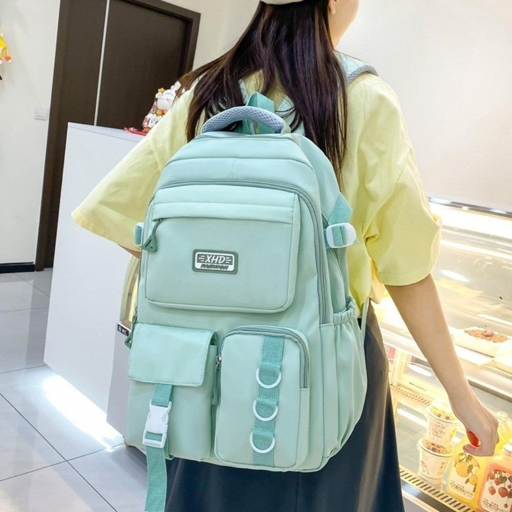 Large Capacity Laptop Rucksack Multi-pocket Travel Schoolbag Cute School Backpack Women