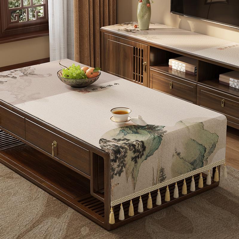 Coffee Table Tablecloth Living Room Light Luxury High-End Tv Cabinet Long Cover Cloth Dining Table Decorative Tablecloth