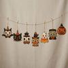 Distressed Painted Wooden Black Cat Ornament Owls Bat Hanging Decoration  Home Party Decor
