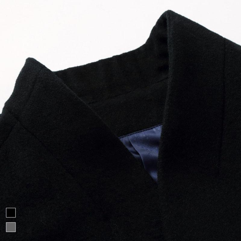 Autumn and Winter Men's Woolen Coat Fashion Monk Collar Woolen Trench Coat Men's Cotton Thickened Woolen Coat