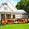 Indoor Wall Hanging Decor Halloween Fence Banner, 118 x 20 Inch Large Yard Sign Banner Flag, Scary Script Killing Game Decorations Party Backdrop
