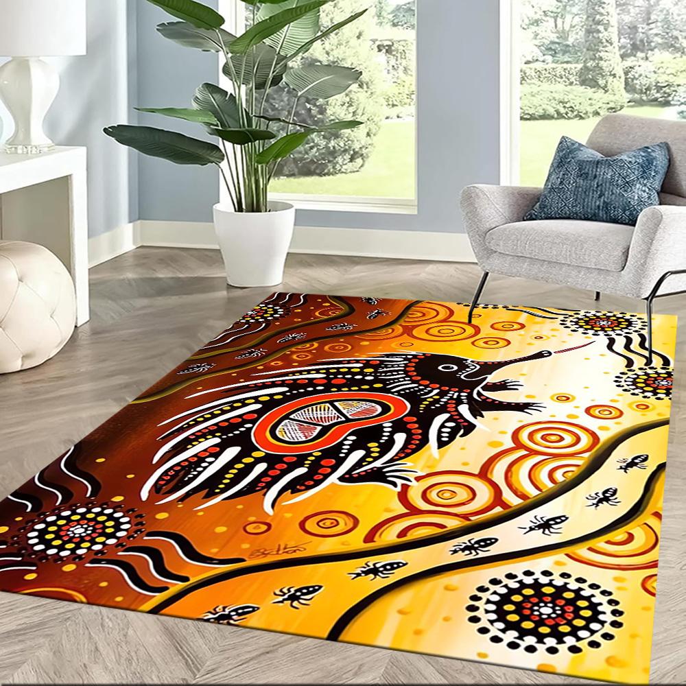 Tappetini da Pavimento con Animali dell'Arte Aborigena per Soggiorno, Camera da Letto e Decorazione della Stanza Sono Adatti per Regali.