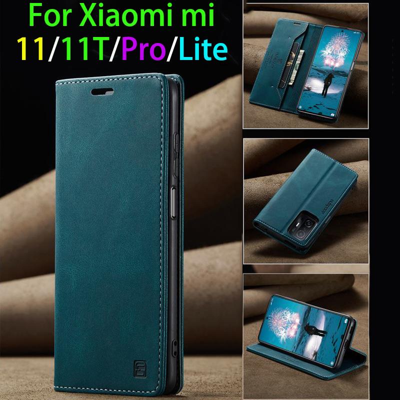 

Кожаный чехол для Xiaomi Mi 11 T Lite, роскошный магнитный флип, мягкий силиконовый матовый чехол-бампер для телефона на Xiomi mi 11T Pro Funda