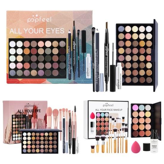 1 Set 40 Color Eyeshadow Palette Mascara Eyeshadow Brush Eyeliner Eyebrow Pencil Combo Set Beginners Shading Contouring Full Face Eye Make Up Tool