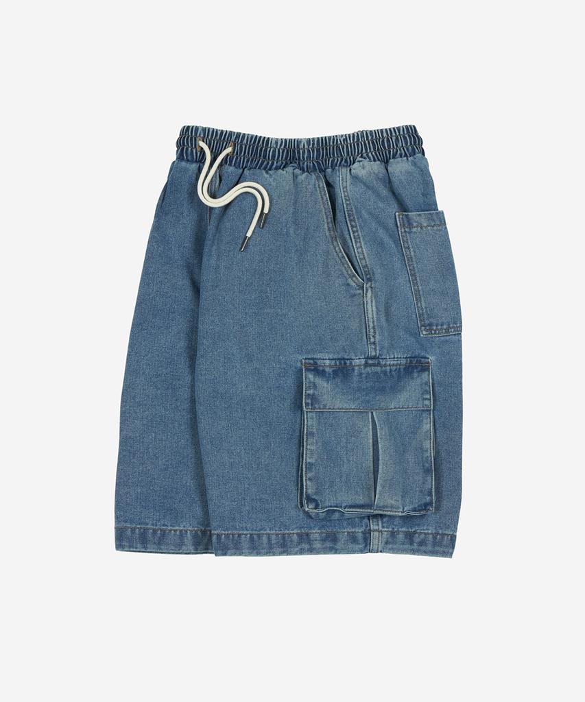 AGOD [2Pack] Bermuda Wide Single-Pleat Cargo Denim Shorts - 3 Colors