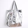 ECO Rivestito in Argento Orso Imbottitura in Cotone Impermeabile Borsa Tote Alta Qualità Riutilizzabile per la spesa Alta capacità Borsa in Cotone Borsa per la Spesa