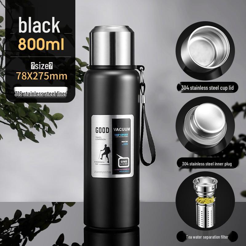 316 Stainless Steel Insulated Travel Flask - Large Capacity & Portable for Outdoor Use